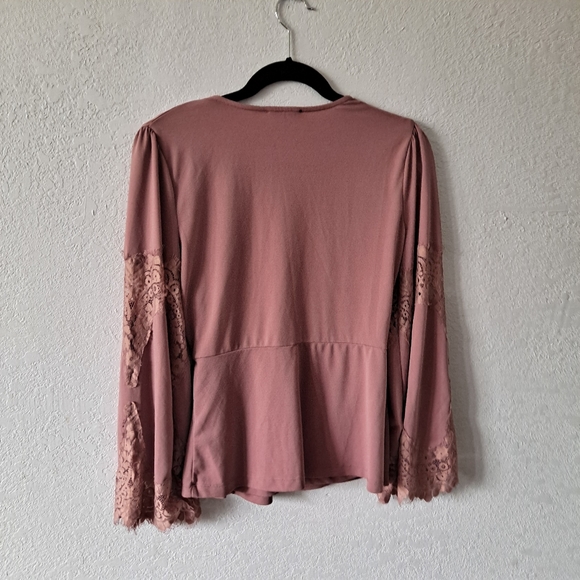 Adrianna Papell Mauve Wrap Blouse - Picture 6 of 6